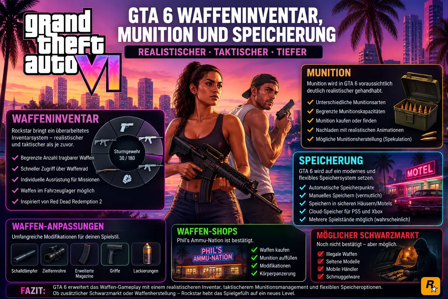 Waffeninventar, Munition und mögliche Waffenlagerung in GTA 6