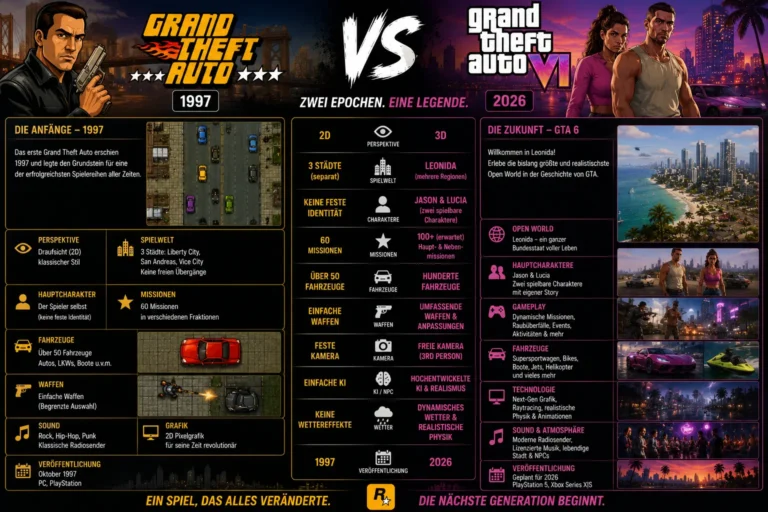 Grand Theft Auto 1997 vs. GTA 6