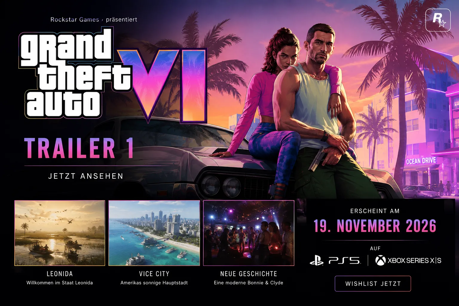 GTA 6 Trailer: Alle Trailer im Überblick